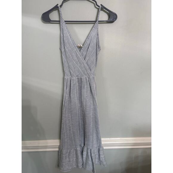 Caution To The Wind Dresses & Skirts - Caution to the Wind Blue & White Striped Midi Dress | Tie Back | Size Small